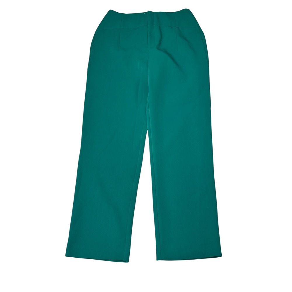 NWT Meshki Indie High Waist Pants Bottle Green Straight Leg Womens L 30X28